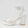 Women DJANGO & JULIETTE Oita Silver Leather Sandals