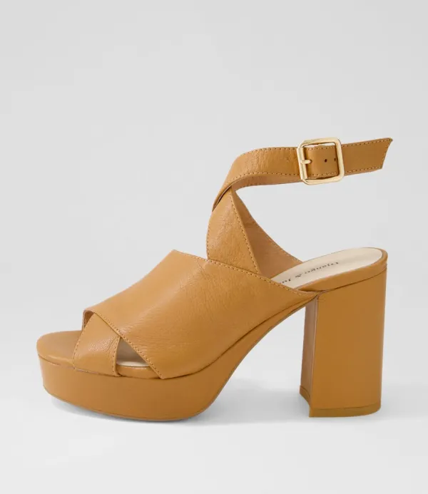 Women DJANGO & JULIETTE Ojulie Dark Tan Leather Sandals