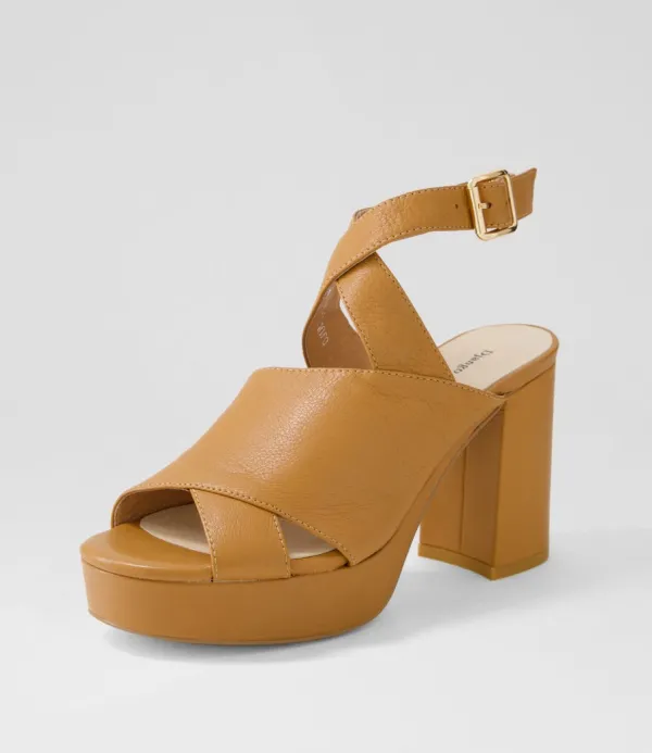 Women DJANGO & JULIETTE Ojulie Dark Tan Leather Sandals