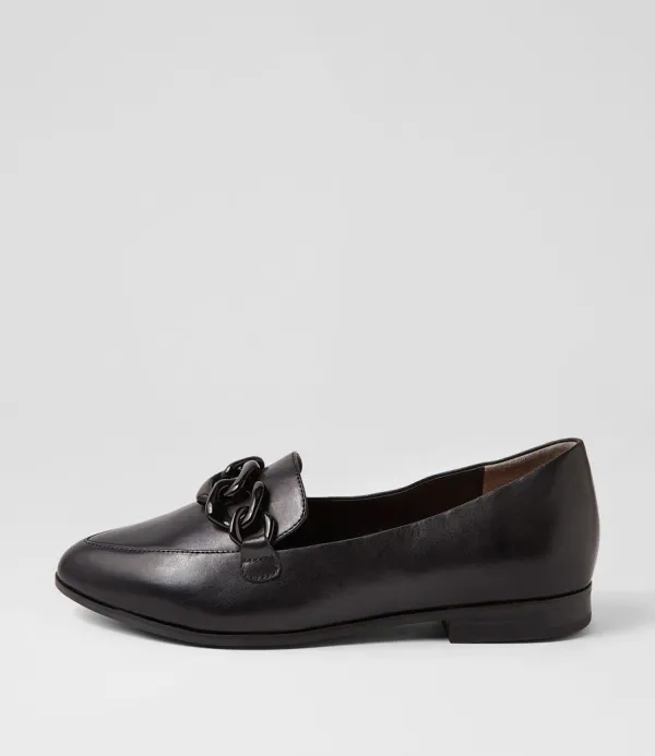 Women ZIERA Olange Xw Black Leather Loafers