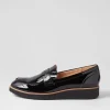 Women TOP END Oley Black Patent Leather Loafers