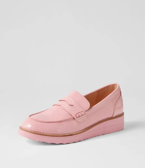 Women TOP END Oley Pink Patent Leather Loafers