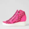 Women DJANGO & JULIETTE Olizzi Hot Pink White Leather Sandals