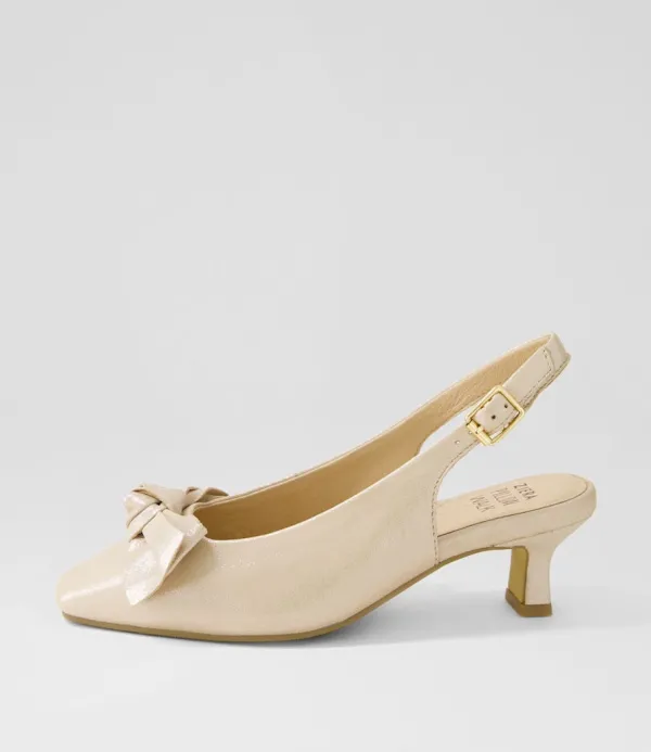 Women ZIERA Ondo Xw Nude Shimmer Leather Heels