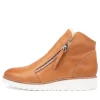 Women TOP END Opal Tan Leather Fur Ankle Boots