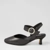 Women ZIERA Orella Xw Black Shimmer Leather Heels