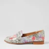 Women ZIERA Oreta Xw Black Floral Leather Loafers