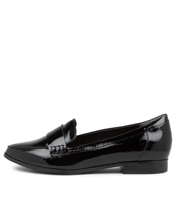 Women ZIERA Oreta Xw Black Patent Leather Loafers