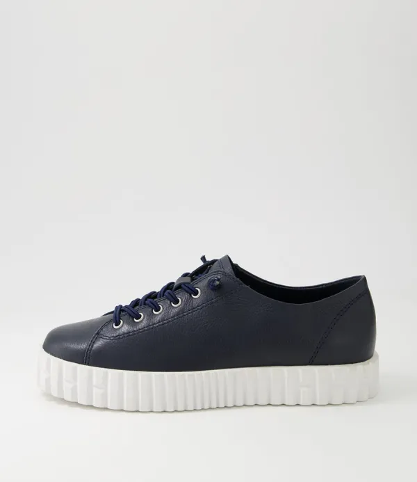 Women DJANGO & JULIETTE Ormey Navy White Leather Sneakers