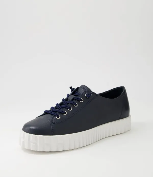Women DJANGO & JULIETTE Ormey Navy White Leather Sneakers