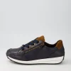 Women ARA Osaka 87 Blau Nuss Leather Suede Sneakers