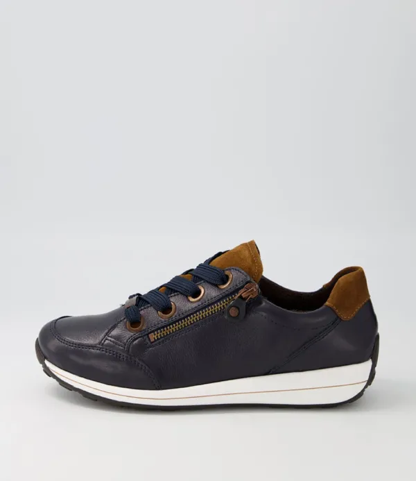 Women ARA Osaka 87 Blau Nuss Leather Suede Sneakers