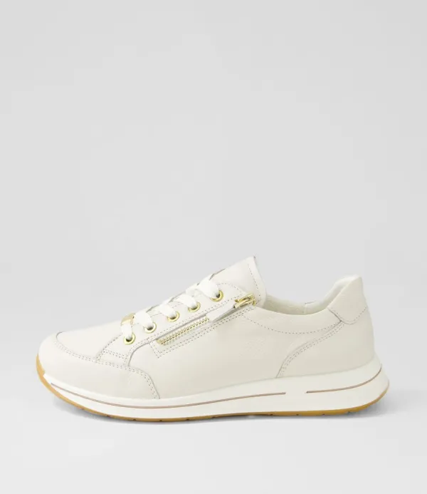 Women ARA Osaka 1 Cream Leather Sneakers