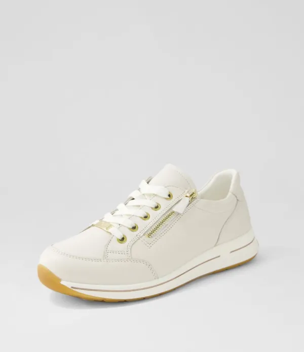 Women ARA Osaka 1 Cream Leather Sneakers