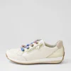 Women ARA Osaka 87 Creme Shell Platinum Leather Sneakers