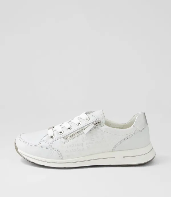 Women ARA Osaka 1 Misty Grey Silver Leather Sneakers