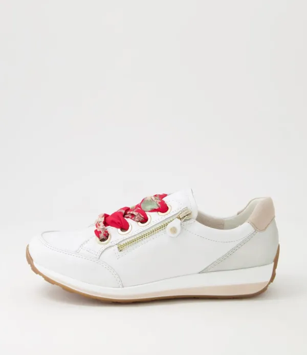 Women ARA Osaka 87 Weiss Light Gold Leather Sneakers