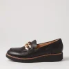 Women TOP END Ozama Black Leather Loafers