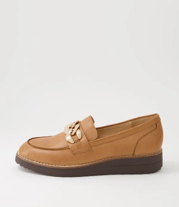 Women TOP END Ozama Dark Tan Choc Leather Loafers