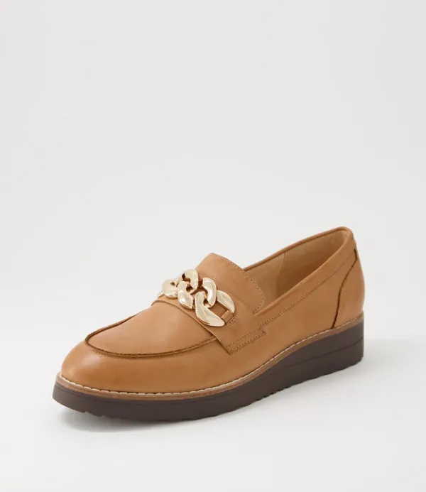 Women TOP END Ozama Dark Tan Choc Leather Loafers