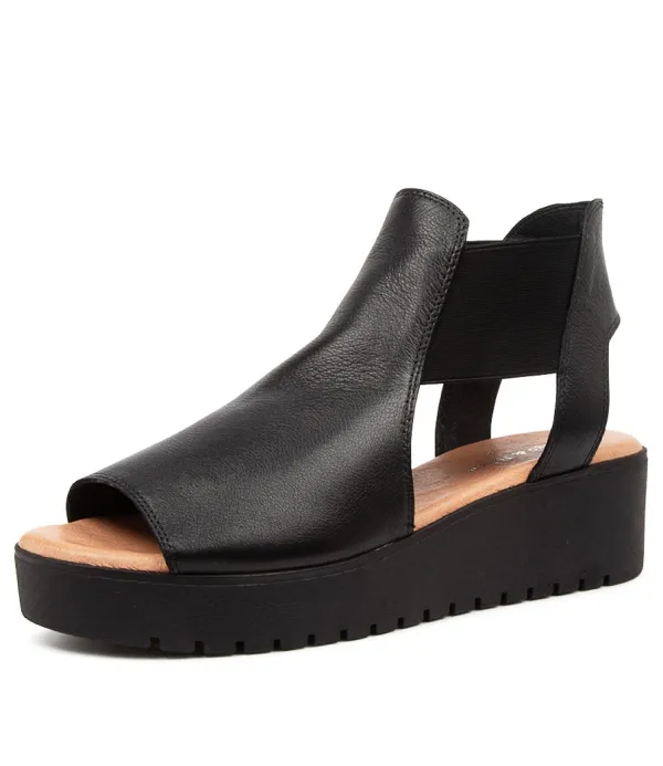 Women DJANGO & JULIETTE Ozie Black-Tan Leather