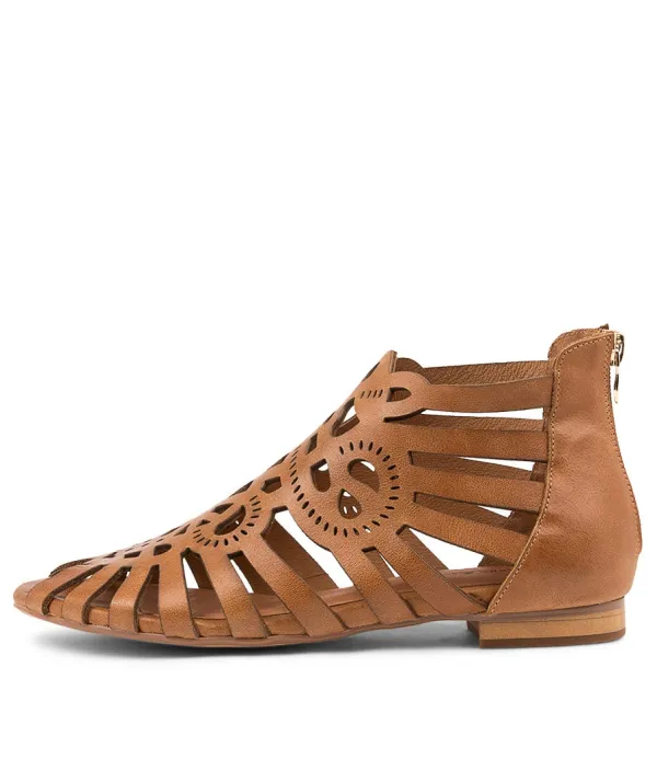 Women DJANGO & JULIETTE Palermo Tan Leather Sandals