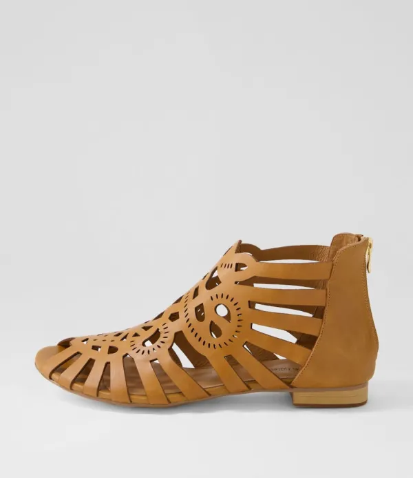 Women DJANGO & JULIETTE Palermo Tan Leather Sandals