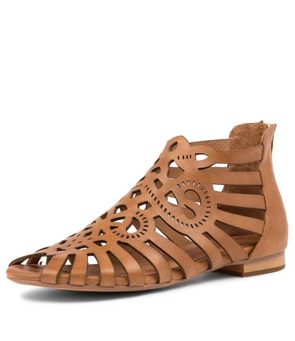 Women DJANGO & JULIETTE Palermo Tan Leather Sandals