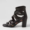Women DJANGO & JULIETTE Paltic Black Leather Sandals
