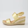 Women DJANGO & JULIETTE Pama Gold Multi Leather Espadrilles