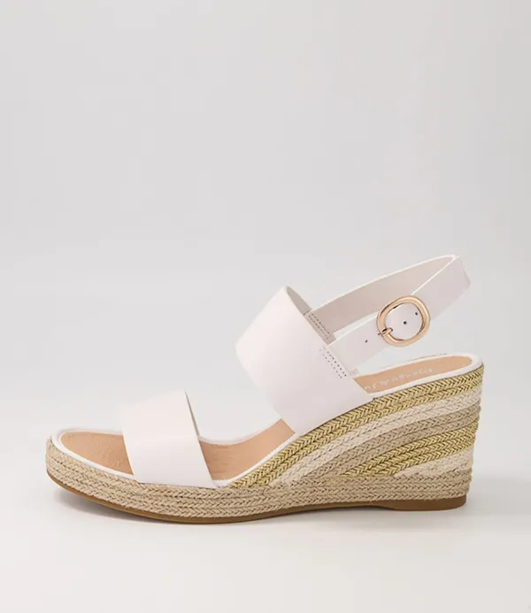 Women DJANGO & JULIETTE Pama White Gold Multi Leather Espadrilles