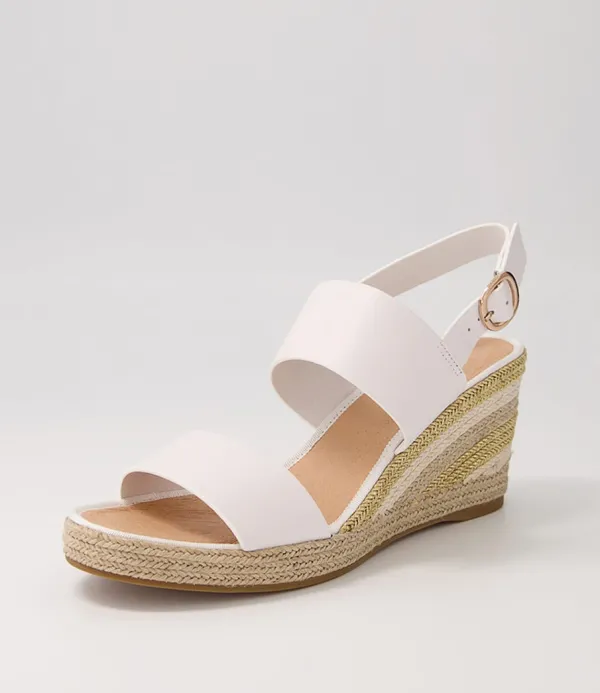 Women DJANGO & JULIETTE Pama White Gold Multi Leather Espadrilles