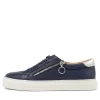 Women ZIERA Pamela Xf Navy Silver Leather Sneakers