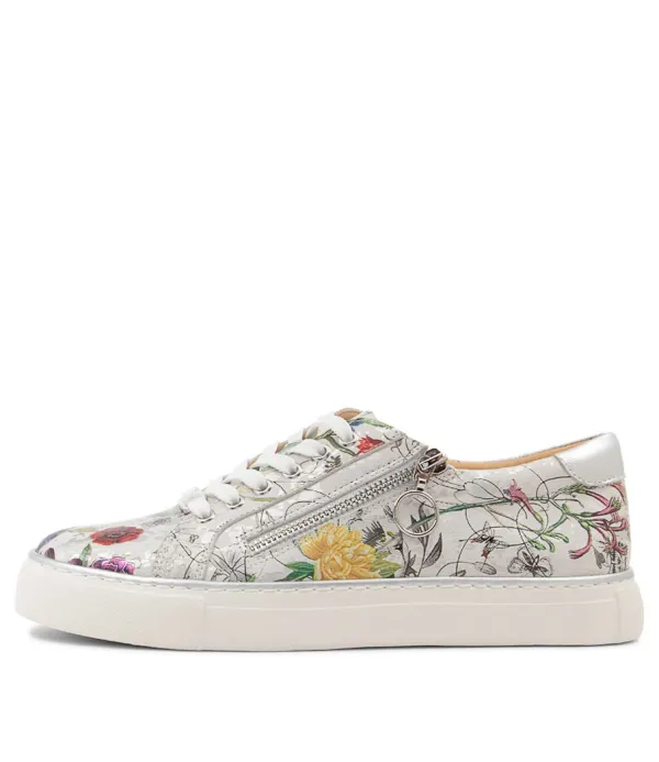 Women ZIERA Pamela Xf White Fields Leather Sneakers