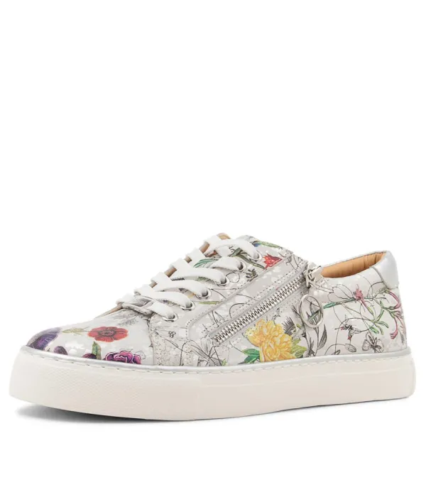 Women ZIERA Pamela Xf White Fields Leather Sneakers