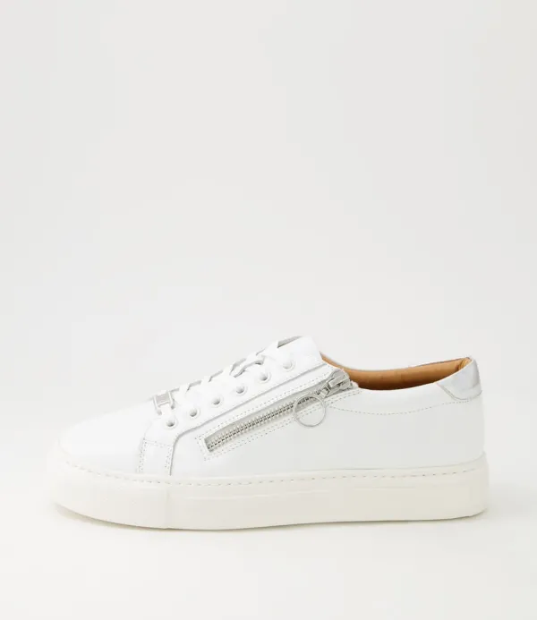 Women ZIERA Pamela Xf White Silver Leather Sneakers