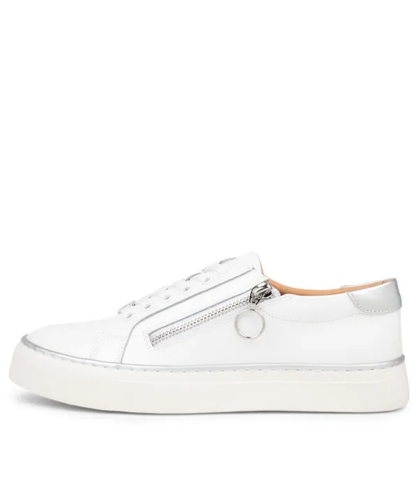 Women ZIERA Pamela Xf Whitesilver Patent Leather Sneakers