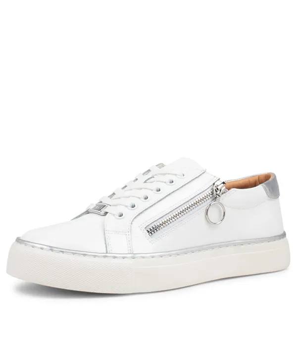 Women ZIERA Pamela Xf Whitesilver Patent Leather Sneakers
