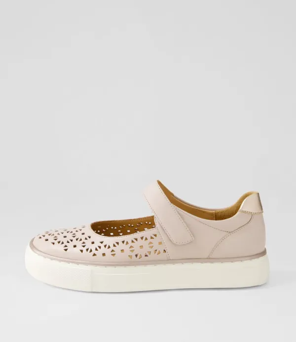 Women ZIERA Pannah Xf Dusty Pink Rose Gold Leather Mary Janes