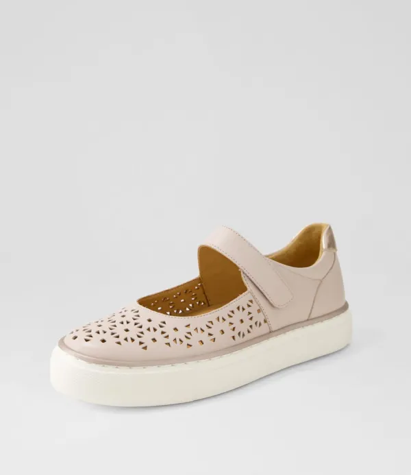 Women ZIERA Pannah Xf Dusty Pink Rose Gold Leather Mary Janes