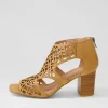 Women DJANGO & JULIETTE Panter Dark Tan Leather Sandals