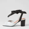 Women DJANGO & JULIETTE Pavoom White Black Leather Sandals