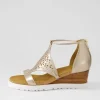 Women ZIERA Pellie W Champagne Leather Sandals