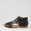Women DJANGO & JULIETTE Pietro Black Leather Sandals