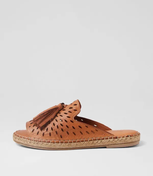 Women DIANA FERRARI Pinetree Tan Leather Sandals