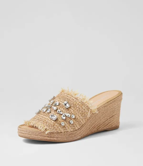 Women DJANGO & JULIETTE Pitchy Coffee Synthetic Raffia Espadrilles