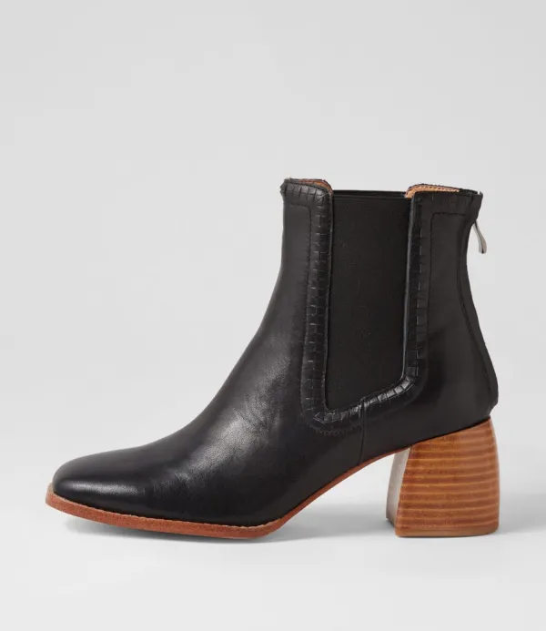 Women MOLLINI Played Black Natural Leather Chelsea Boots