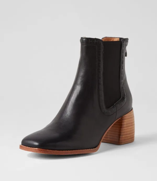 Women MOLLINI Played Black Natural Leather Chelsea Boots