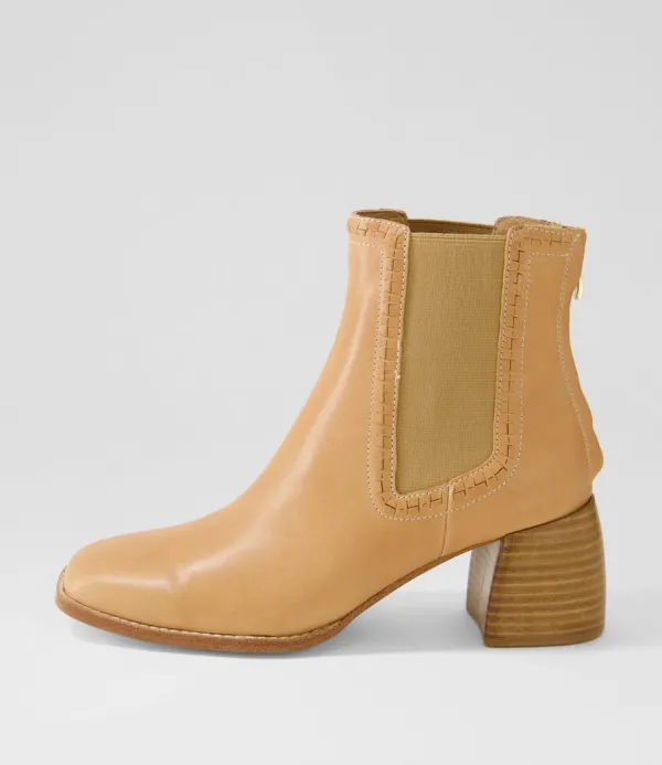 Women MOLLINI Played Light Tan Natural Leather Chelsea Boots