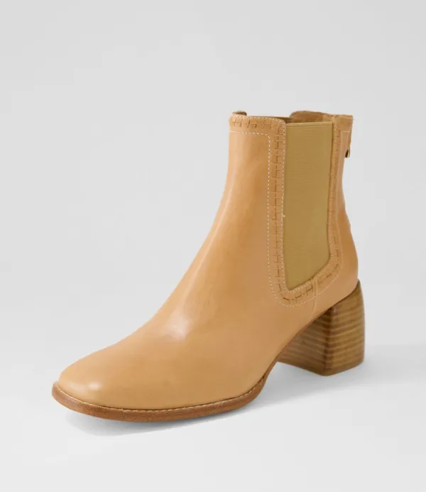 Women MOLLINI Played Light Tan Natural Leather Chelsea Boots